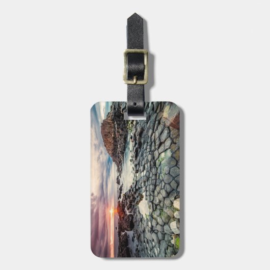 Giant's Causeway Ierland gestileerd Bagagelabel (Voorkant verticaal)