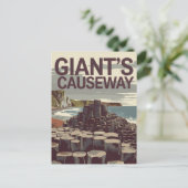 Giant's Causeway Ierland Illustratie Reiskunst Briefkaart (Staand voorkant)