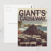 Giant's Causeway Ierland Illustratie Reiskunst Briefkaart (Voorkant / Achterkant)