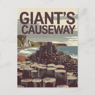 Giant's Causeway Ierland Illustratie Reiskunst Briefkaart