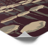 Giant's Causeway Ierland Illustratie Reiskunst Poster (Hoek)