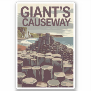 Giant's Causeway Ierland Illustratie Reiskunst Sticker