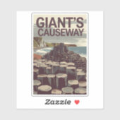 Giant's Causeway Ierland Illustratie Reiskunst Sticker (Vel)