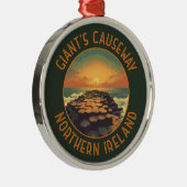 Giant's Causeway Ierland Retro Distressed Circle Metalen Ornament (Rechts)