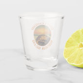 Giant's Causeway Ierland Retro Distressed Circle Shot Glas (Achterkant)