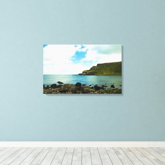 Giants Causeway in Ireland Stretched Canvas Print (Insitu (Houten vloer))
