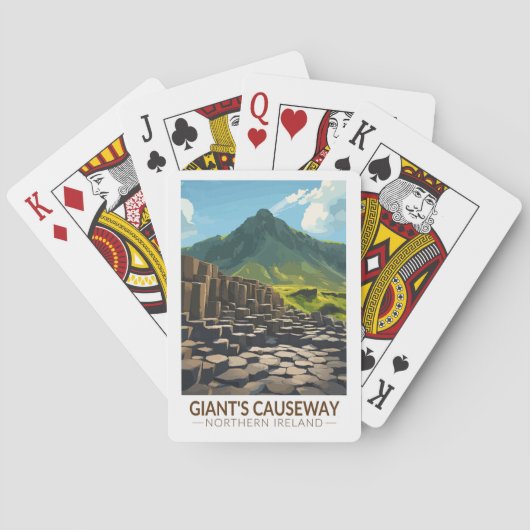 Giant's Causeway Noord-Ierland Illustratie Pokerkaarten (Achterkant)