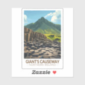 Giant's Causeway Noord-Ierland Illustratie Sticker (Vel)