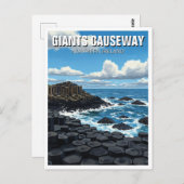 Giants Causeway Noord-Ierland Reizen Briefkaart (Voorkant / Achterkant)