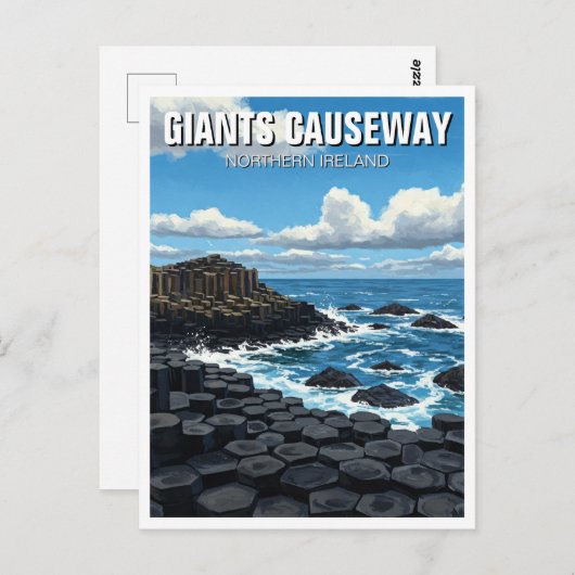 Giants Causeway Noord-Ierland Reizen Briefkaart (Voorkant / Achterkant)