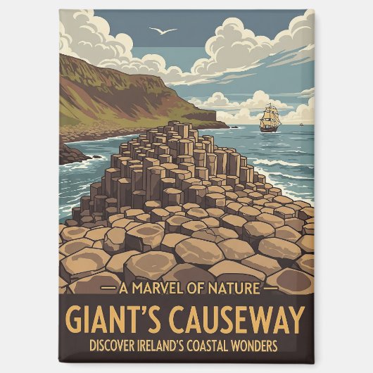  Giants Causeway Noord-Ierland Reizen Magneet (Voorkant)