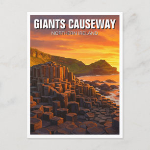Giants Causeway Noord-Ierland Travel Sunset Briefkaart