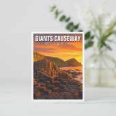Giants Causeway Noord-Ierland Travel Sunset Briefkaart (Staand voorkant)