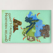 Giants Causeway Northern Ireland Map Travel poster Legpuzzel (Horizontaal)