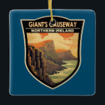 Giants Causeway Northern Ireland Travel  Keramisch Ornament<br><div class="desc">Giants Causeway vector art design. Giants Causeway is een gebied van ongeveer 40.000 basalt-kolommen,  het resultaat van een oude vulkanische uitbarsting van de visserij.</div>