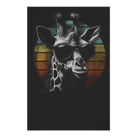 Giaraffe retro style perfect poster (Voorkant)