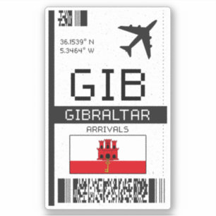 GIB Gibraltar Boarding Pass - Reizen naar de lucht Sticker