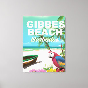 Gibbes Beach Barbados vakantie-poster Canvas Afdruk