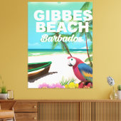 Gibbes Beach Barbados vakantieposter Canvas Afdruk (Insitu (Woonkamer))