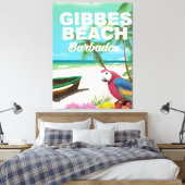 Gibbes Beach Barbados vakantieposter Canvas Afdruk (Insitu (Slaapkamer))
