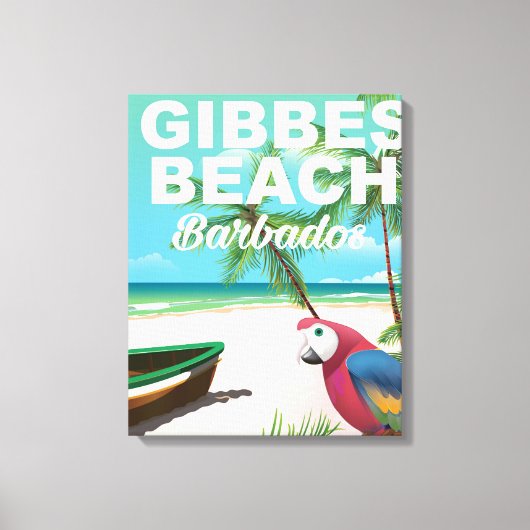 Gibbes Beach Barbados vakantieposter Canvas Afdruk (Voorkant)