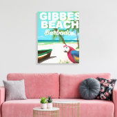 Gibbes Beach Barbados vakantieposter Canvas Afdruk (Insitu (Woonkamer))