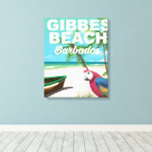 Gibbes Beach Barbados vakantieposter Canvas Afdruk (Insitu (Houten vloer))