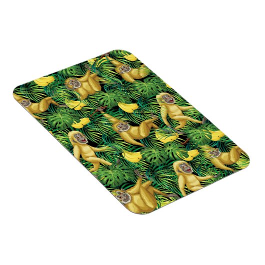 Gibbon apes in tropisch regenwoud Oerwoud bananen Magneet (Rechterzijde)