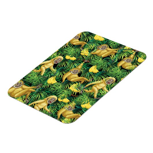 Gibbon apes in tropisch regenwoud Oerwoud bananen Magneet (Linkerzijde)