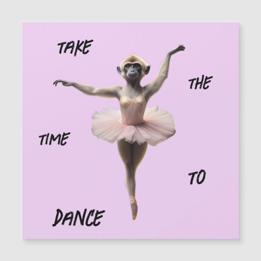 Gibbon balletdanser in een tutu, (Voorkant)