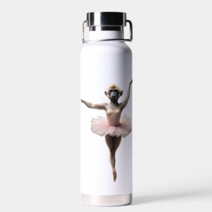 Gibbon balletdanser in een tutu, waterfles