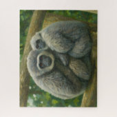 Gibbon Companions - Emotioneel wildlifeportret Legpuzzel (Verticaal)