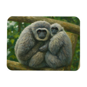 Gibbon Companions - Emotioneel wildlifeportret Magneet