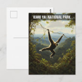 Gibbon in het Khao Yai National Park in Thailand Briefkaart (Voorkant / Achterkant)