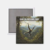 Gibbon in het Khao Yai National Park in Thailand Magneet (Voorkant / Achterkant)