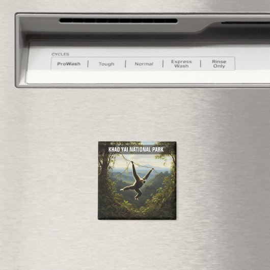 Gibbon in het Khao Yai National Park in Thailand Magneet (Insitu (Vaatwasser))