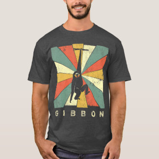  Gibbon Lover Retro Style Animal T-shirt