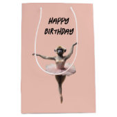 Gibbon Monkey Ballet danser in een tutu, Medium Cadeauzakje (Voorkant)