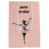 Gibbon Monkey Ballet danser in een tutu, Medium Cadeauzakje (Achterkant)