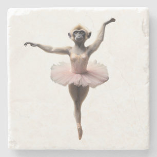 Gibbon Monkey Ballet danser in een tutu, Stenen Onderzetter