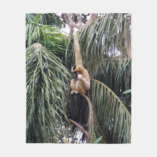 Gibbon Monkey Just chillin, Med Fleece Blanket Deken (Voorkant)