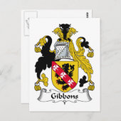 Gibbons Family Crest Briefkaart (Voorkant / Achterkant)
