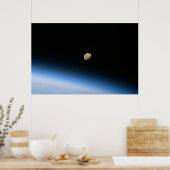 Gibbous Maan van omloopbaan Print (Keuken)
