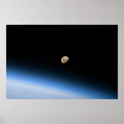 Gibbous Maan van omloopbaan Print (Voorkant)