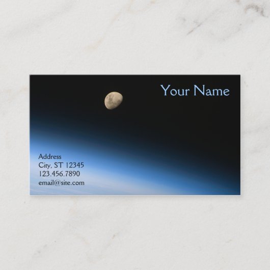 Gibbous Maan vanuit een baan om de aarde Visitekaartje (Voorkant)