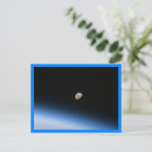 Gibbous Moon van de blauwe grens van de baan Briefkaart (Staand voorkant)
