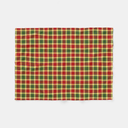 Gibbs Clan Rood, Geel en Groen Tartan Fleece Deken (Voorkant (Horizontaal))
