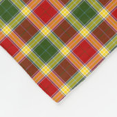 Gibbs Clan Rood, Geel en Groen Tartan Fleece Deken (Hoek)