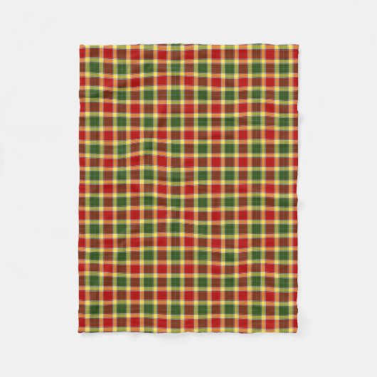 Gibbs Clan Rood, Geel en Groen Tartan Fleece Deken (Voorkant)