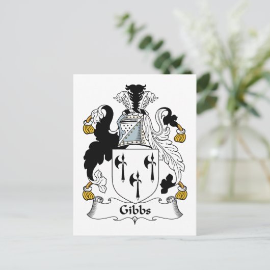Gibbs Family Crest Briefkaart (Staand voorkant)